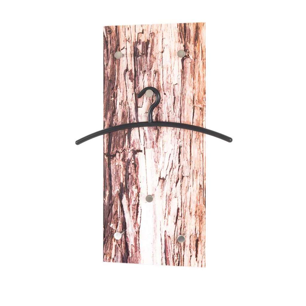 Wandgarderobe aus Sicherheitsglas Holzmuster Braun