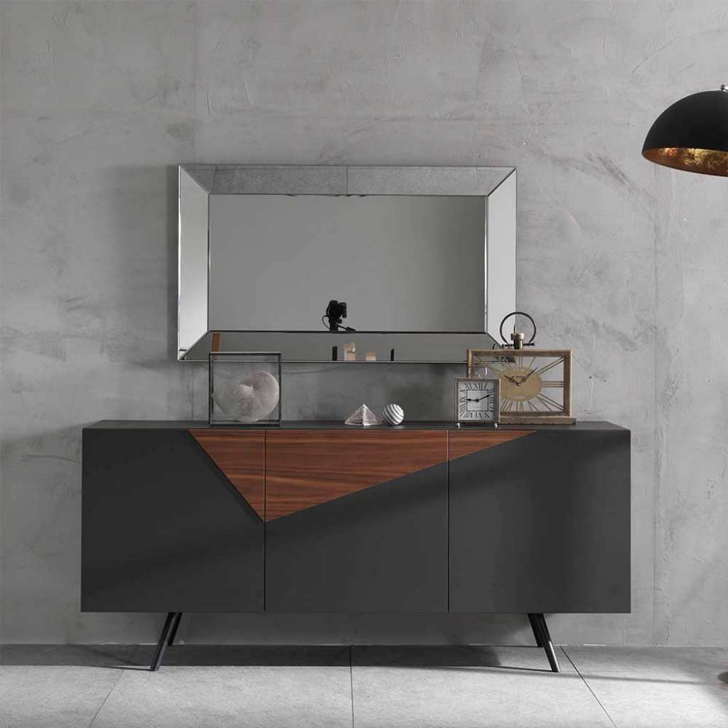 Sideboard in Anthrazit Nussbaumfarben