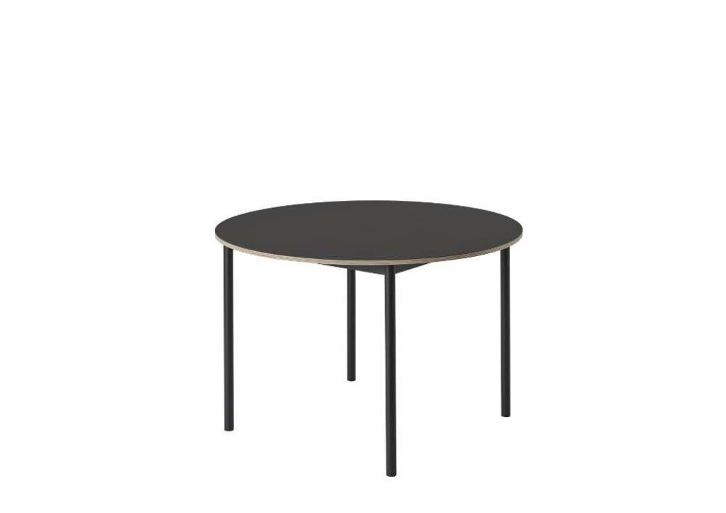 Muuto - Base Tisch rund - schwarzes Linoleum - indoor