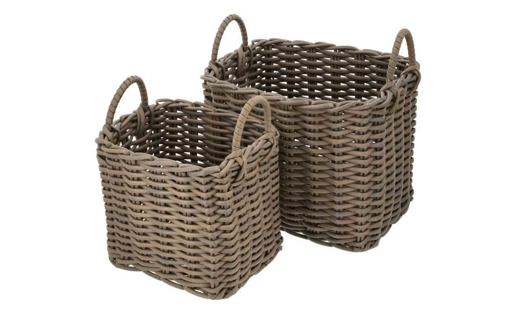 Aufbewahrungskorb, 2er Set ¦ braun ¦ Kunststoff ¦ Maße (cm): B: 39,5 H: 41 T: 34 Aufbewahrung > Körbe - Höffner
