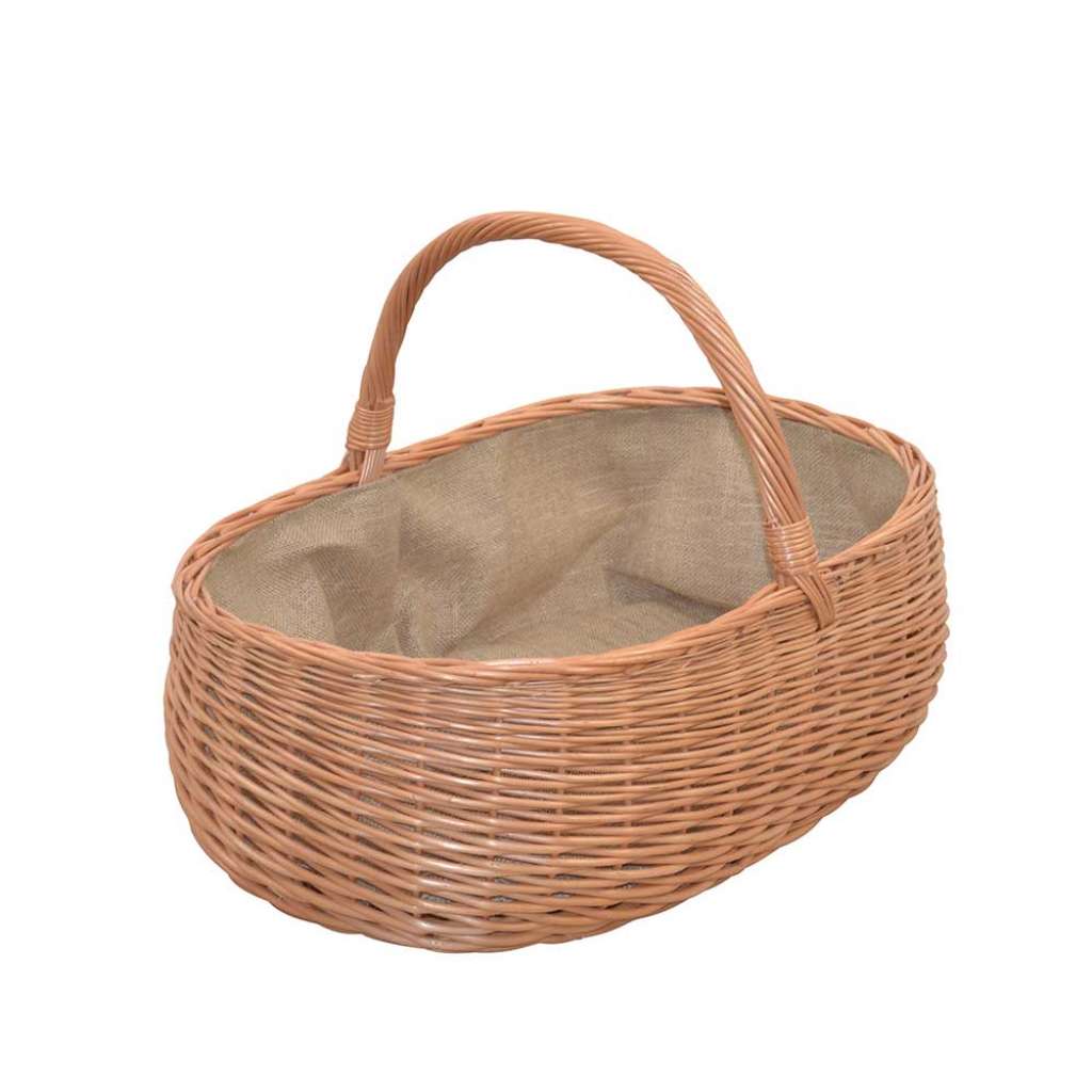 Weidenkorb in Naturfarben Jutestoff ausgekleidet