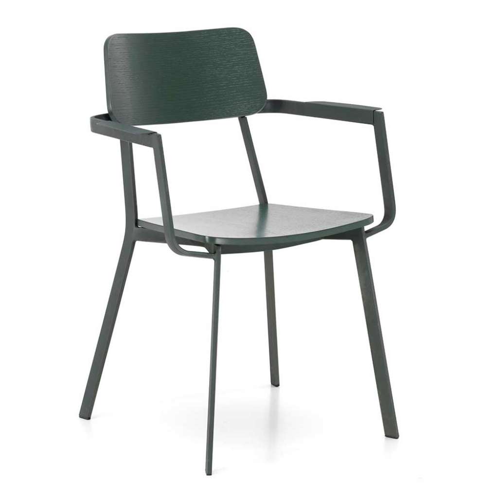 Design Stühle in Grün Schichtholz Metall (4er Set)