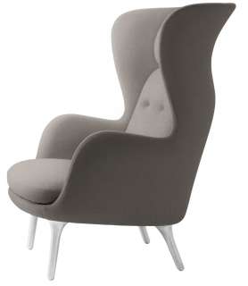 Fritz Hansen - RO Loungesessel - JH1 - Beine aus gebürstetem Aluminum - indoor