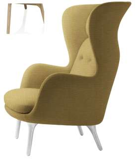 Fritz Hansen - RO Loungesessel - JH2 - Holzgestell aus Eiche - indoor