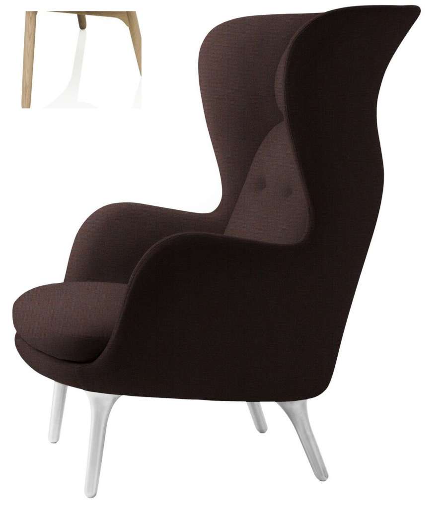 Fritz Hansen - RO Loungesessel - JH2 - Holzgestell aus Eiche - indoor