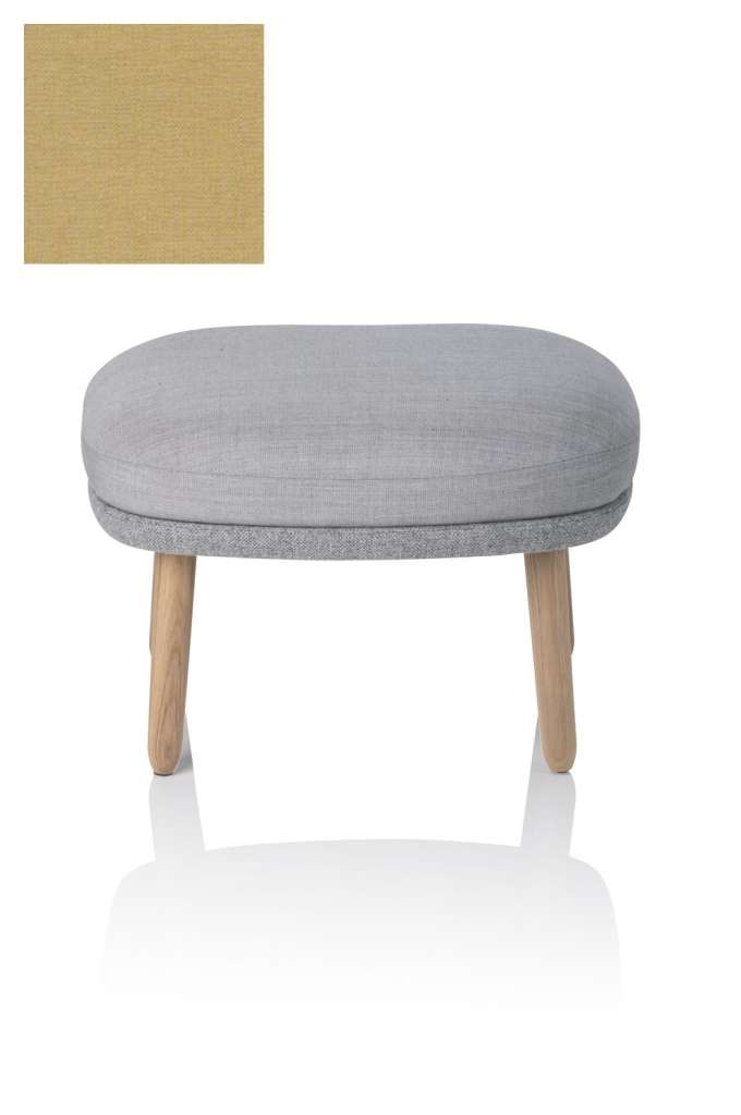 Fritz Hansen - RO Fuß Hocker - JH12 - Holzgestell aus Eiche - gelb - indoor