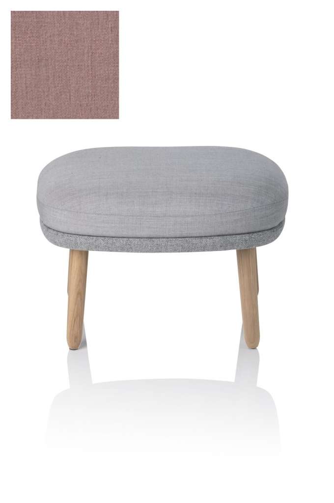 Fritz Hansen - RO Fuß Hocker - JH12 - Holzgestell aus Eiche - orange/rot - indoor
