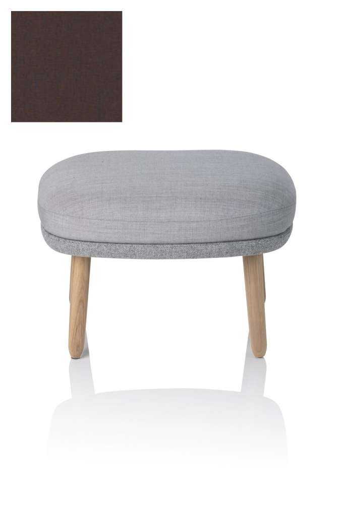 Fritz Hansen - RO Fuß Hocker - JH12 - Holzgestell aus Eiche - blau/orange - indoor