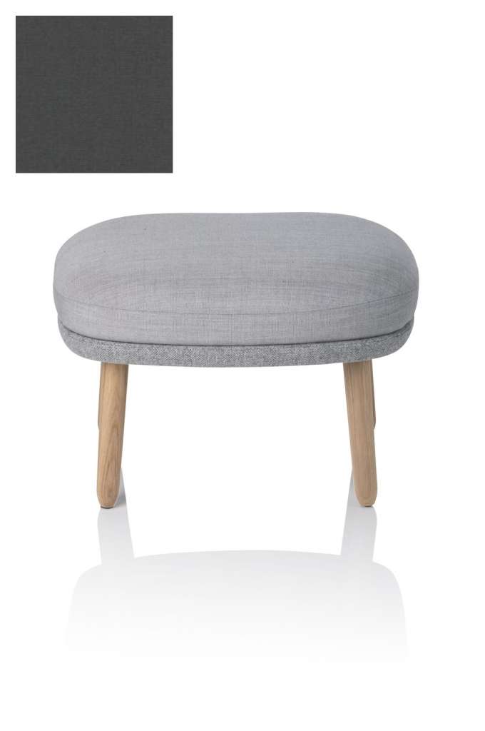 Fritz Hansen - RO Fuß Hocker - JH12 - Holzgestell aus Eiche - grau - indoor