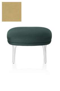 Fritz Hansen - Fri Fuß Hocker - JH14 - Beine aus gebürstetem Aluminum - gelb - indoor