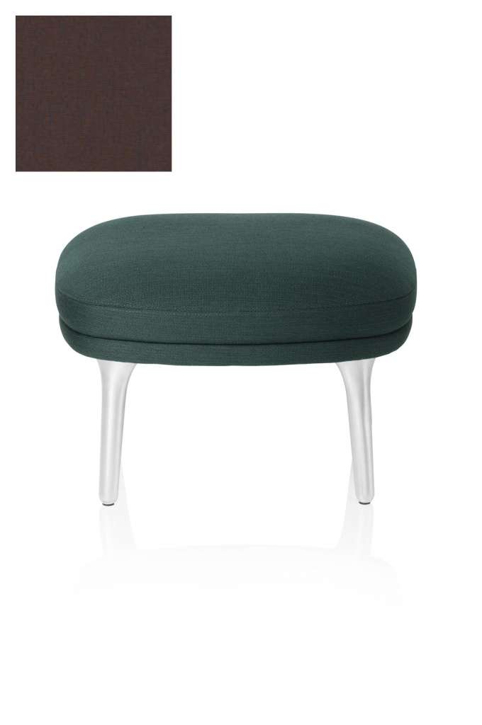 Fritz Hansen - Fri Fuß Hocker - JH14 - Beine aus gebürstetem Aluminum - blau/orange - indoor