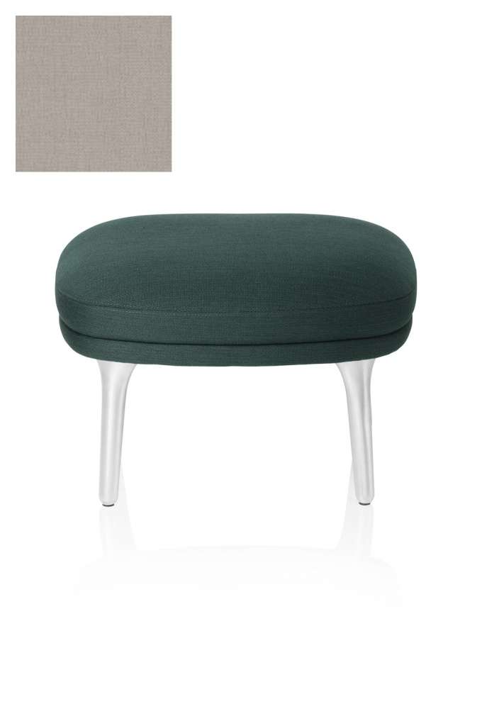 Fritz Hansen - Fri Fuß Hocker - JH14 - Beine aus gebürstetem Aluminum - beige - indoor