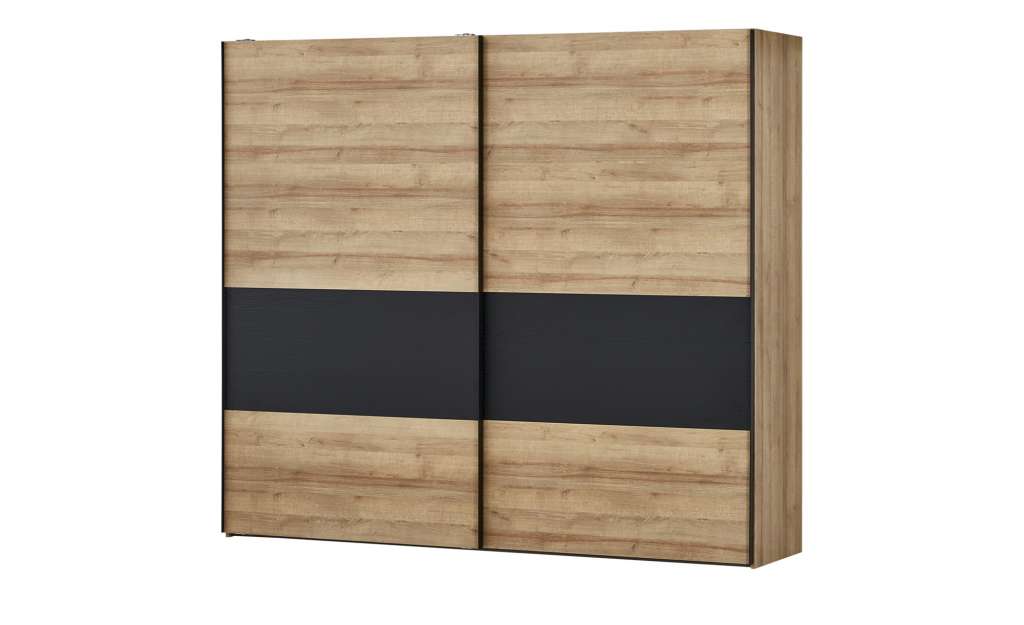 Schwebtürenschrank  Oakhill ¦ schwarz ¦ Maße (cm): B: 250 H: 220 T: 63 Schränke > Kleiderschränke > Schwebetürenschränke - Höffner