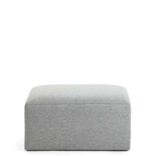 Pouf in Hellgrau Webstoff 90 cm breit