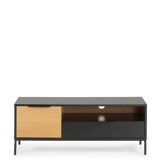 Fernsehlowboard im Skandi Design Schwarz und Eiche furniert
