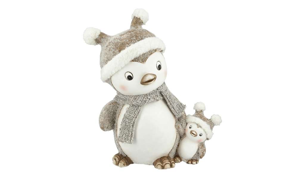 Deko Figut  Pinguin ¦ braun ¦ Magnesia, Polyester ¦ Maße (cm): B: 29 H: 40 T: 20 Weihnachten - Höffner