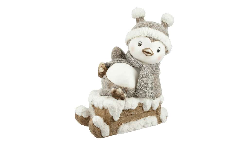 Deko Figut  Pinguin ¦ braun ¦ Magnesia, Polyester ¦ Maße (cm): B: 32,5 H: 39 T: 17 Weihnachten - Höffner