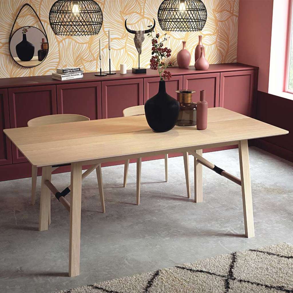 Esszimmertisch mit Eiche furniert Skandi Design