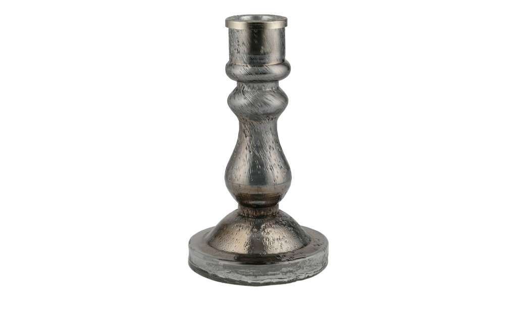 Kerzenleuchter ¦ grau ¦ Glas , Metall ¦ Maße (cm): H: 17,5 Ø: [10.0] Weihnachten - Höffner