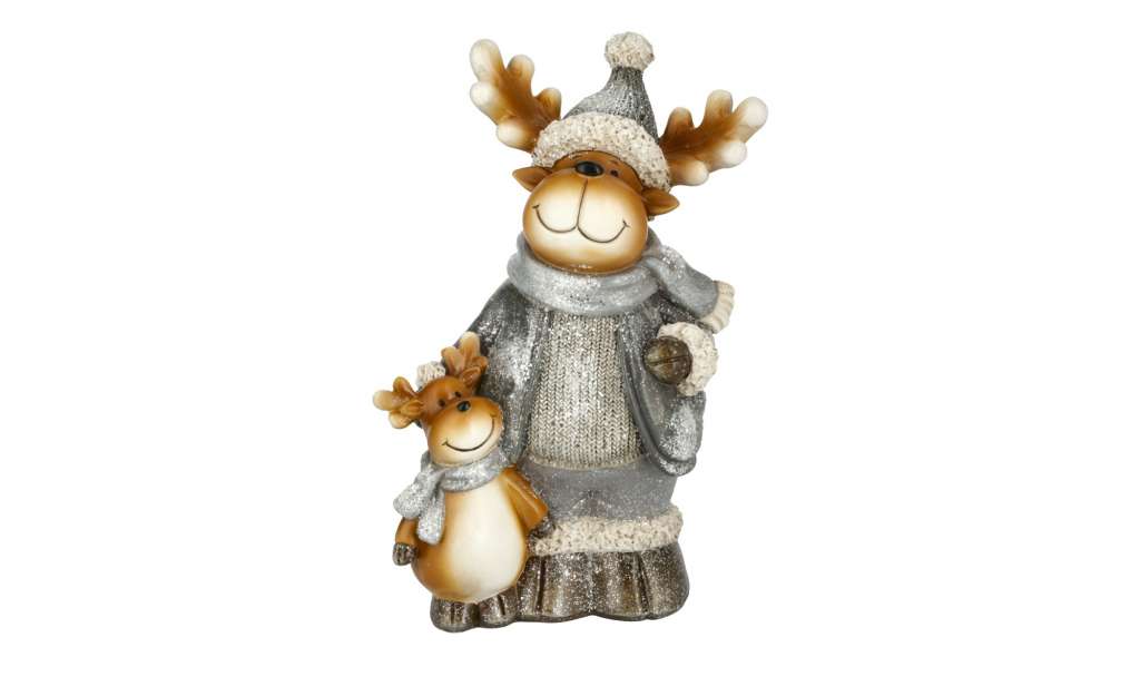 Deko-Rentier ¦ grau ¦ Polyresin (Kunstharz) ¦ Maße (cm): B: 17,5 H: 26 T: 12 Weihnachten - Höffner