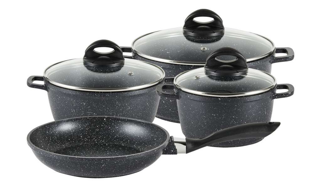 Stolze Topfset, 7-teilig  Crispy Natura ¦ schwarz ¦ Aluminium-Guss Töpfe & Pfannen & Zubehör > Topf und Pfannen-Sets - Höffner