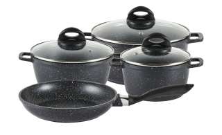 Stolze Topfset, 7-teilig  Crispy Natura ¦ schwarz ¦ Aluminium-Guss Töpfe & Pfannen & Zubehör > Topf und Pfannen-Sets - Höffner