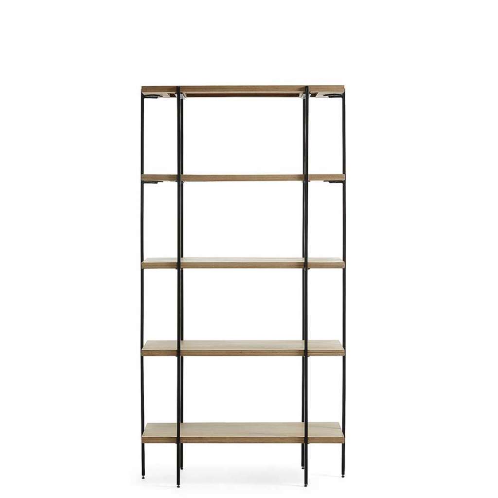 Standregal aus Massivholz und Eisen 100 cm breit