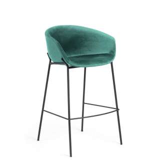 Barstuhl in Türkis Samt modern