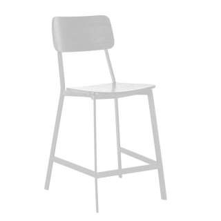 Kuechenhocker in Weiß Lehne (2er Set)