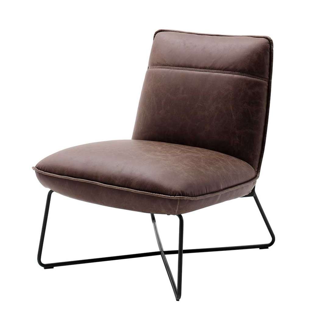 Sessel in Dunkelbraun Kunstleder modern