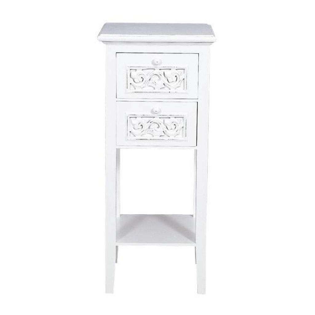 XXXL BEISTELLTISCH Paulownia quadratisch Weiß