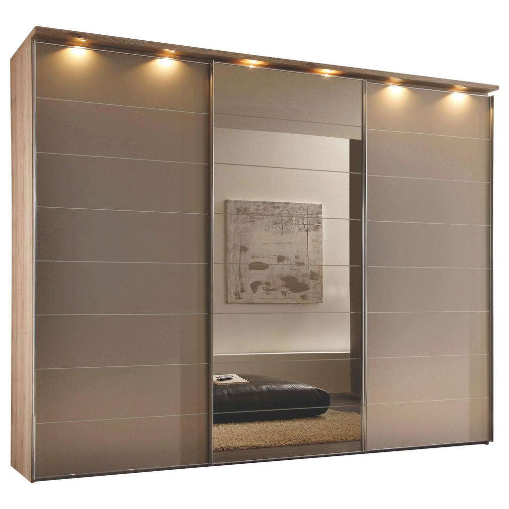 Novel SCHWEBETÜRENSCHRANK 3-türig Braun, Orange