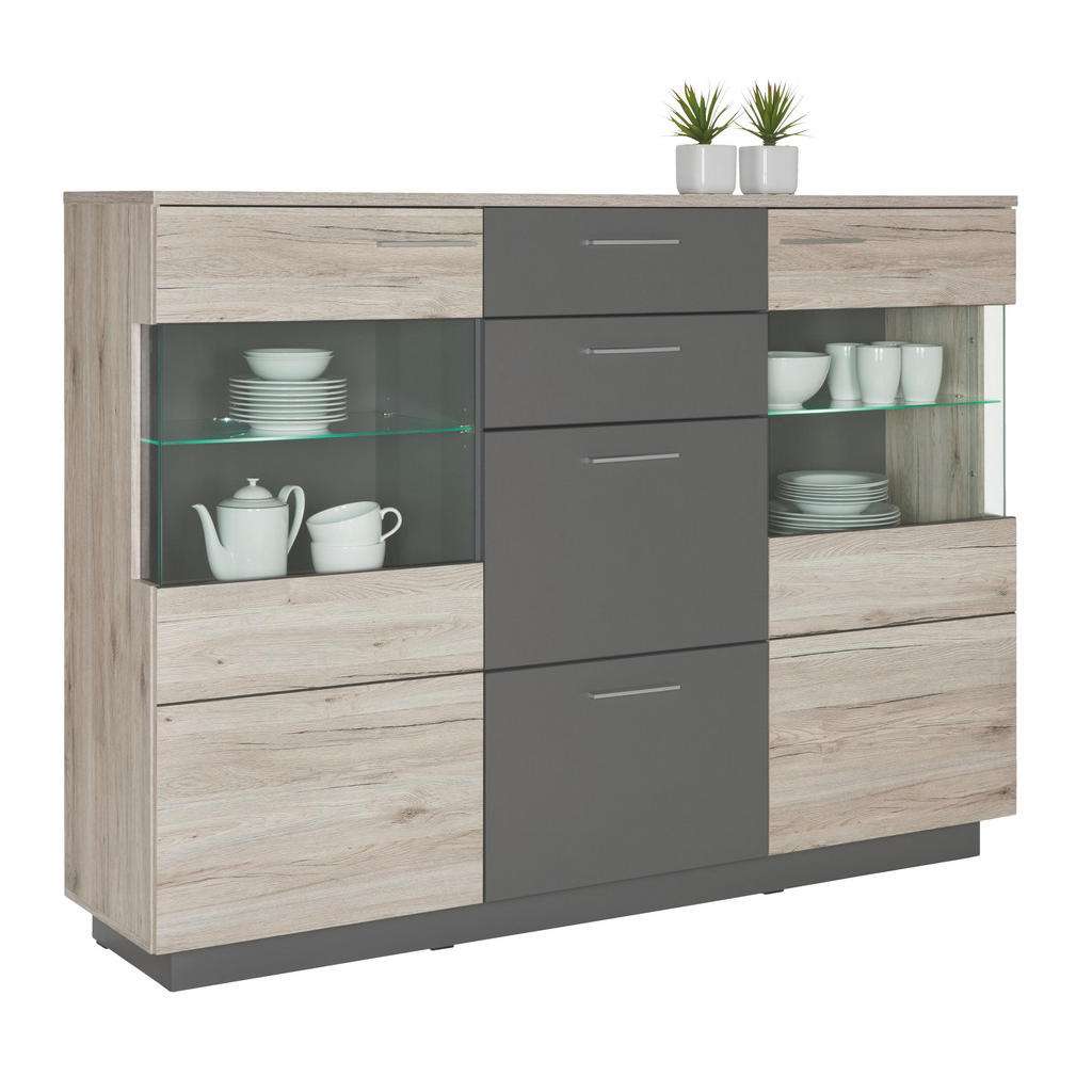 Hom`in HIGHBOARD matt, Melamin Grau, Braun