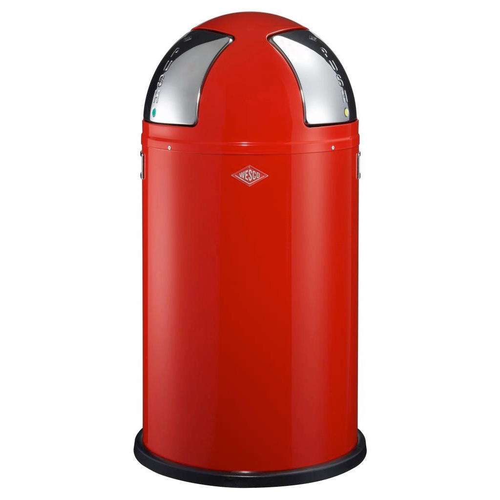 Wesco ABFALLSAMMLER push two 2x25 L, Rot, Silber