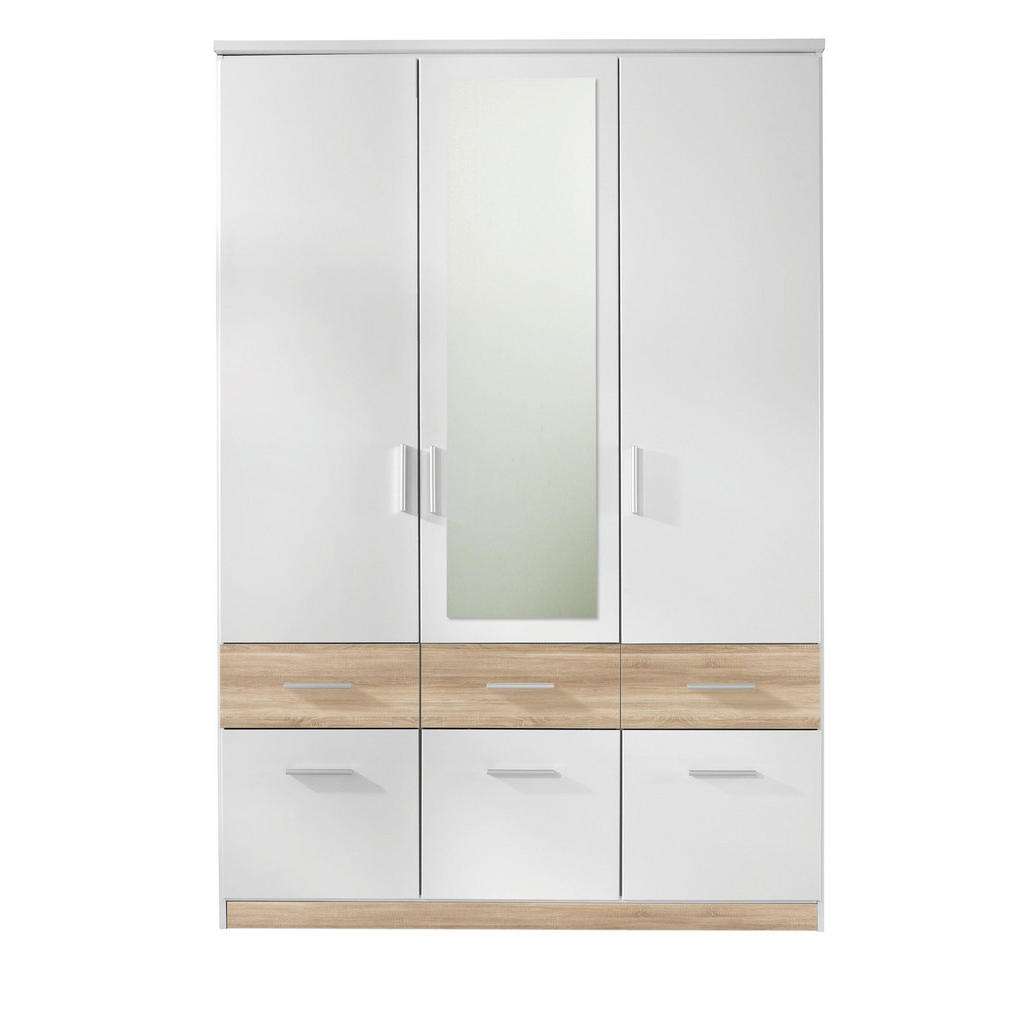 Carryhome DREHTÜRENSCHRANK 3-türig Weiß, Braun