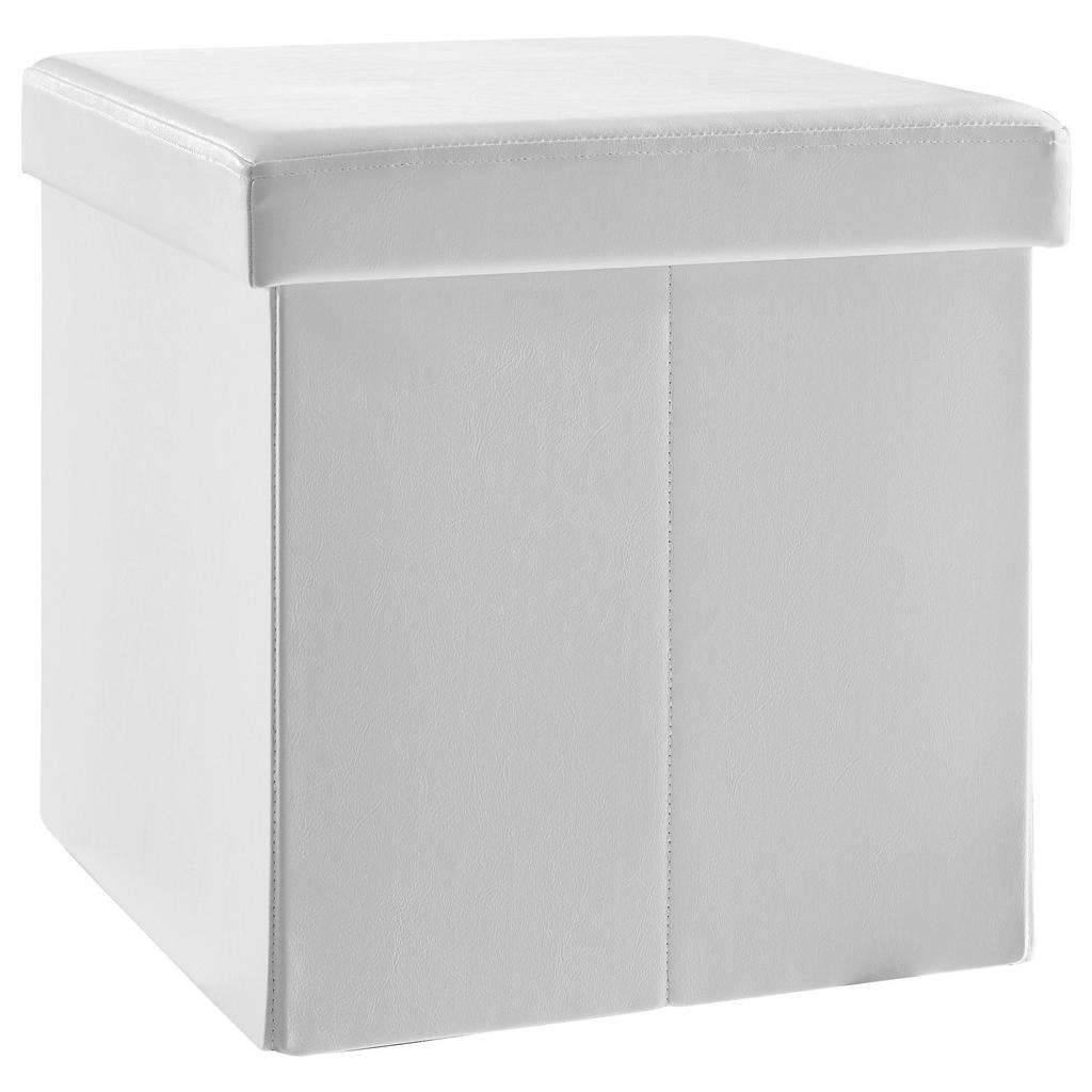 Carryhome SITZBOX Lederlook, Vliesstoff Weiß