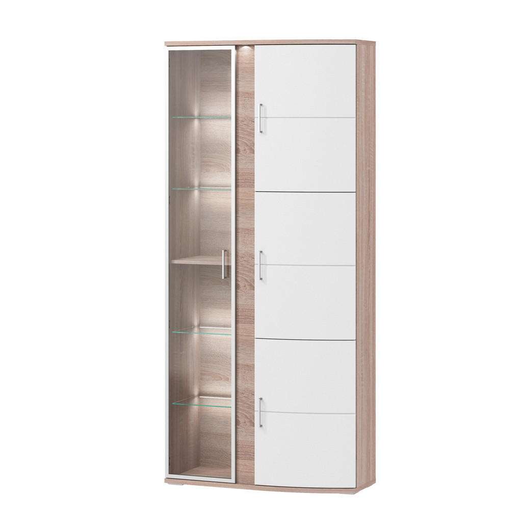 Xora VITRINE Weiß, Braun