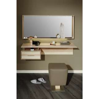 Valdera HOCKER Lederlook Esche massiv Braun