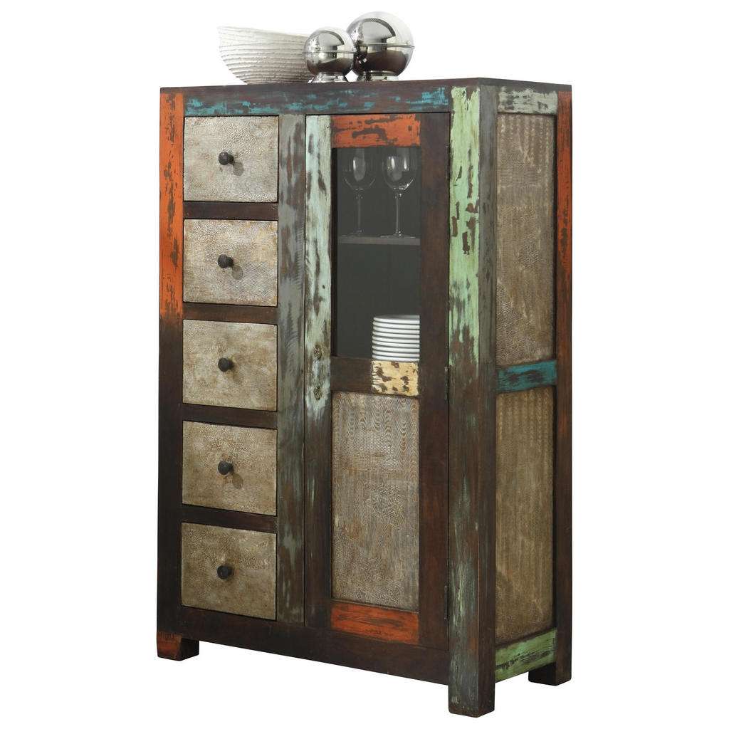 XXXL HIGHBOARD Akazie, Mangoholz massiv lackiert Mehrfarbig