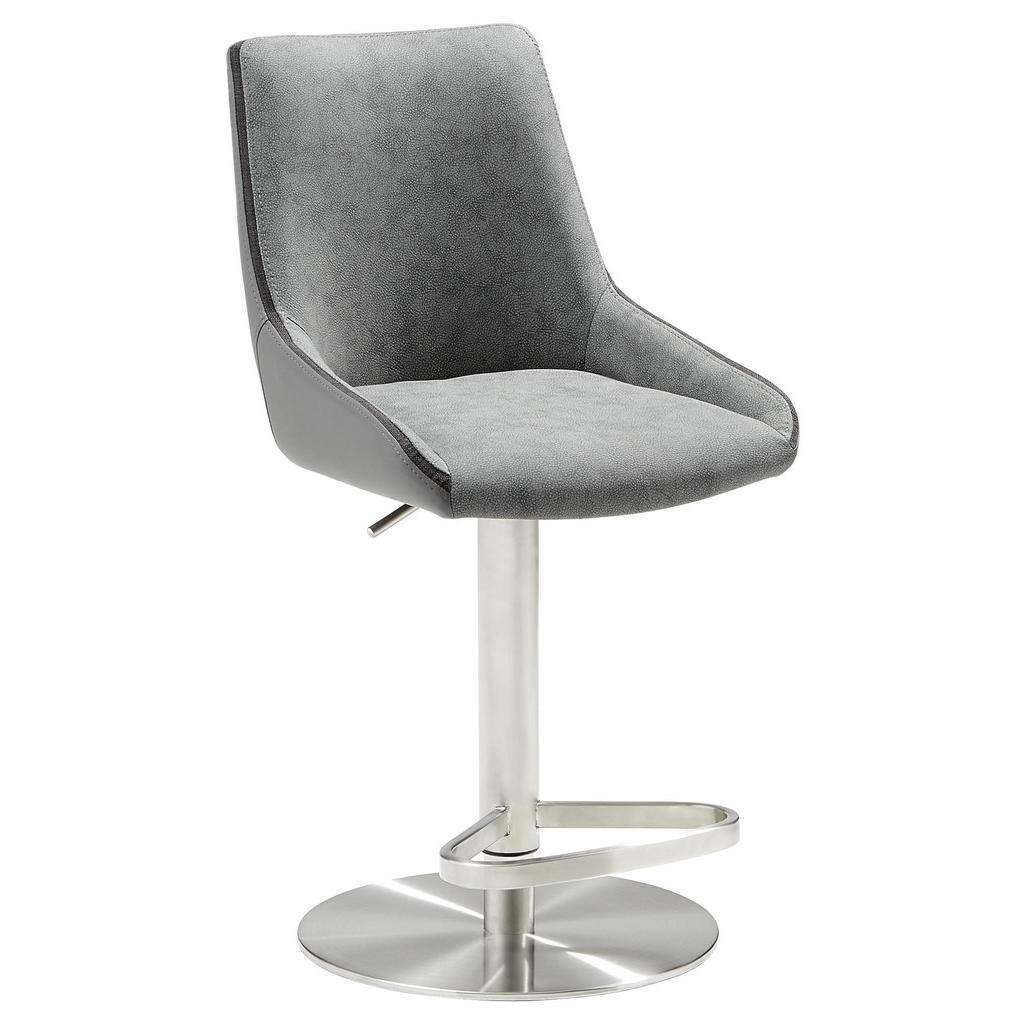 Novel BARHOCKER Lederlook Grau