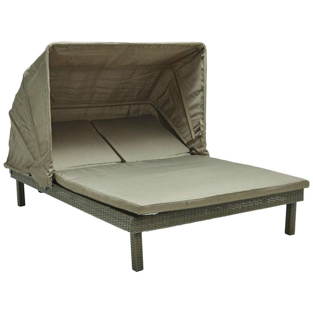 Ambia Garden DOPPELLIEGE Aluminium Kunststoffgeflecht Grau