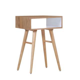 Novel NACHTKÄSTCHEN massiv lackiert, foliert Beige