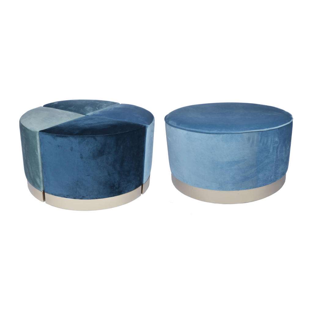 Ambia Home HOCKERSET Grün, Gold, Blau, Blau