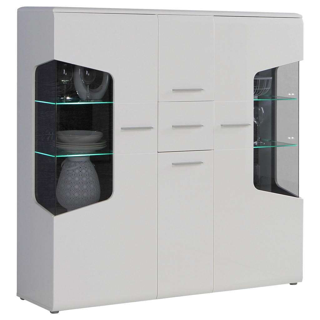 Hom`in HIGHBOARD Hochglanz Weiß, Braun