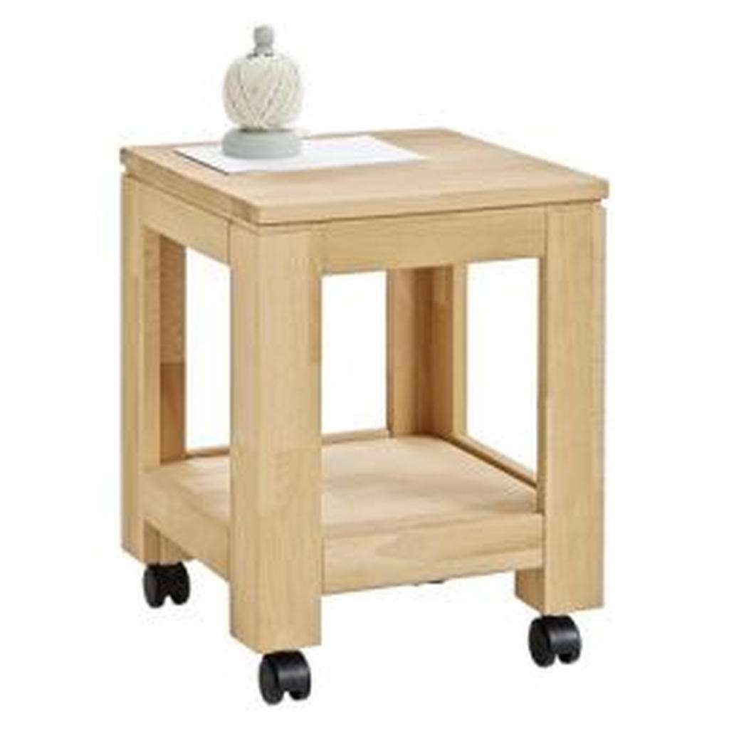 Linea Natura BEISTELLTISCH Wildeiche massiv quadratisch Braun