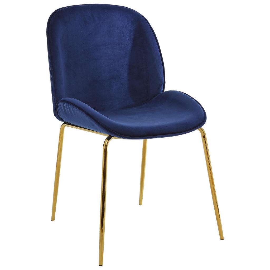 Xora STUHL Samt Blau, Gold