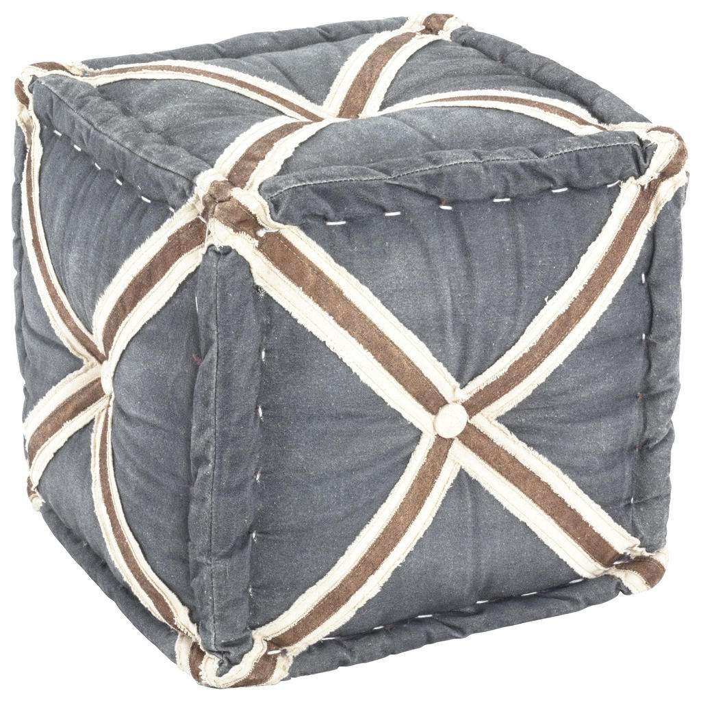 XXXL HOCKER Webstoff Weiß, Beige