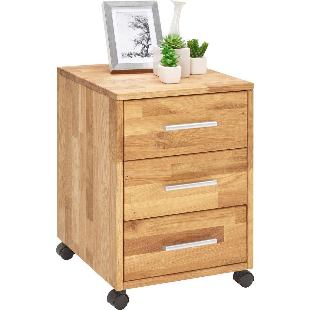 Linea Natura ROLLCONTAINER Wildeiche massiv Braun