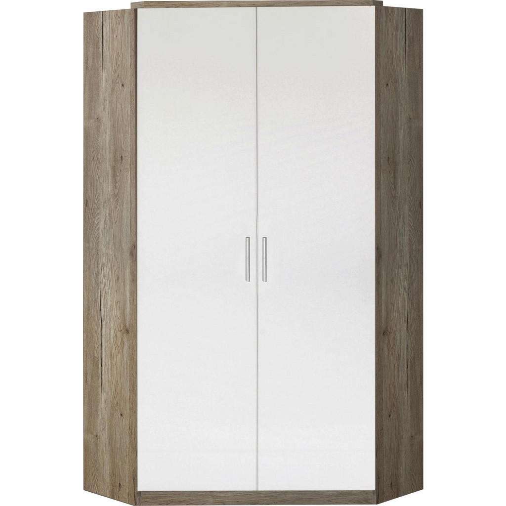 Carryhome BEGEHBARER ECKSCHRANK Weiß, Braun 95/198/95 cm