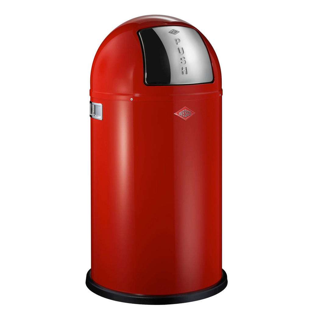 Wesco ABFALLSAMMLER PUSHBOY 50 L, Rot, Silber